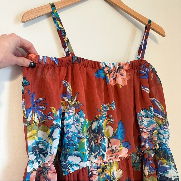 3/$15 Women’s Maxi Tropical Floral Dress Size Medium - Picture 2 of 7